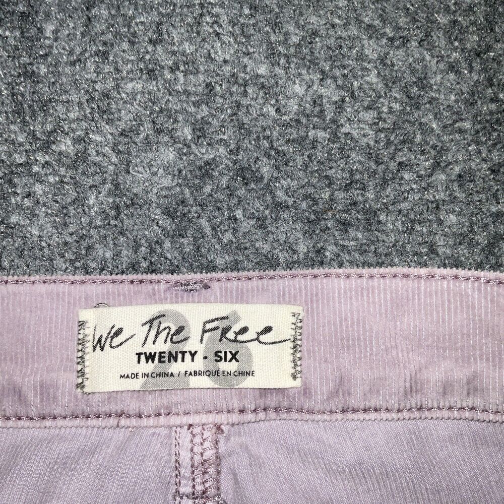 Free People  Pants Womens Size 26 Lavender Sun Chaser Corduroy exposed button - Picture 3 of 11